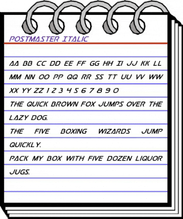 Postmaster Italic Italic animated font preview