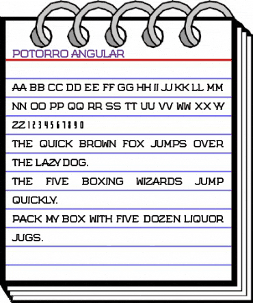Potorro Angular Regular animated font preview
