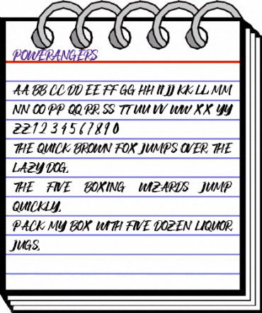 POWER ANGERS Regular animated font preview