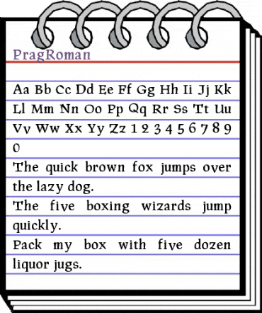 PragRoman Regular animated font preview