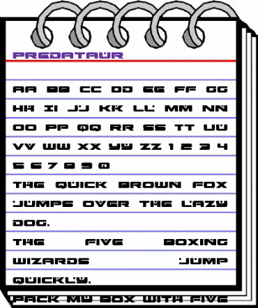 Predataur Regular animated font preview