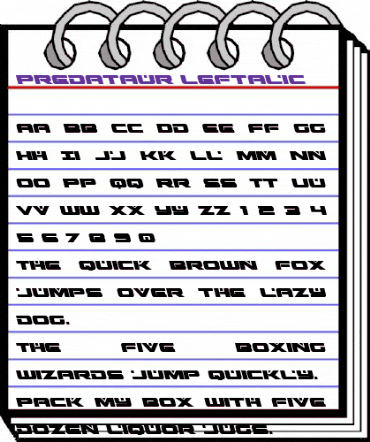 Predataur Leftalic Italic animated font preview Predataur Leftalic Italic animated font preview