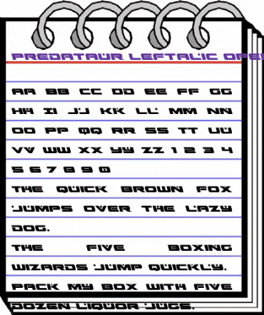 Predataur Leftalic Italic animated font preview