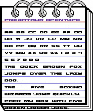 Predataur Regular animated font preview