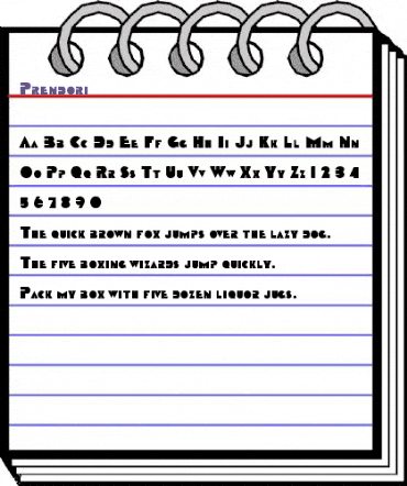 Prendori Regular animated font preview