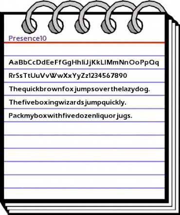 Presence 10 Regular animated font preview