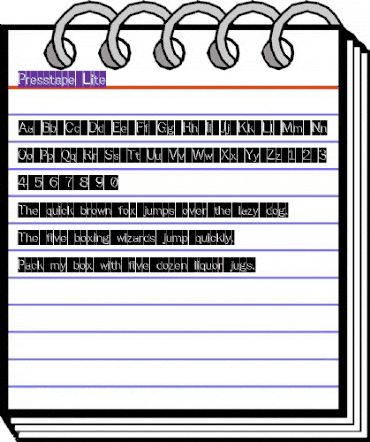 Presstape Lite Regular animated font preview Presstape Lite Regular animated font preview