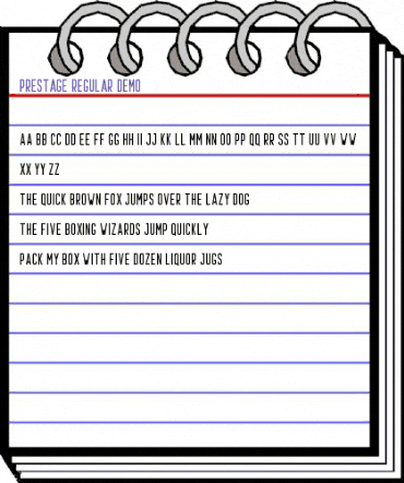 Prestage Regular animated font preview