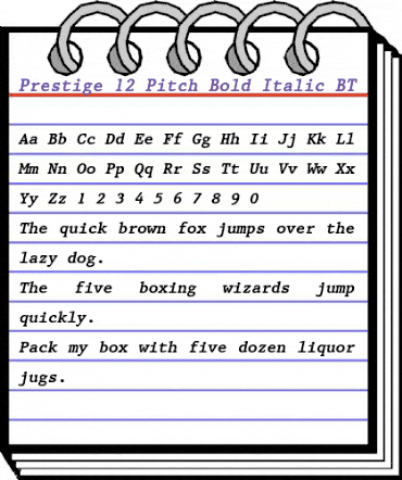 Prestige12 BT Bold Italic animated font preview Prestige12 BT Bold Italic animated font preview