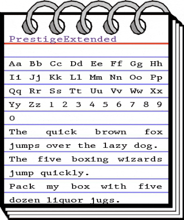 PrestigeExtended Regular animated font preview PrestigeExtended Regular animated font preview