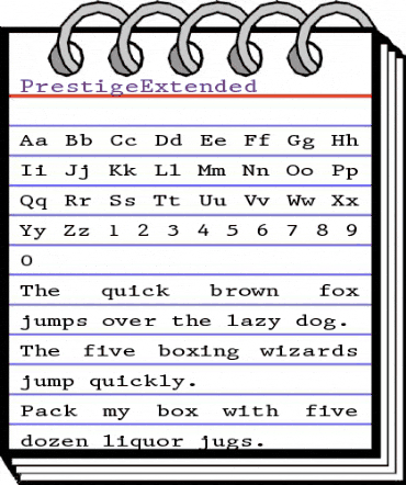 PrestigeExtended Regular animated font preview