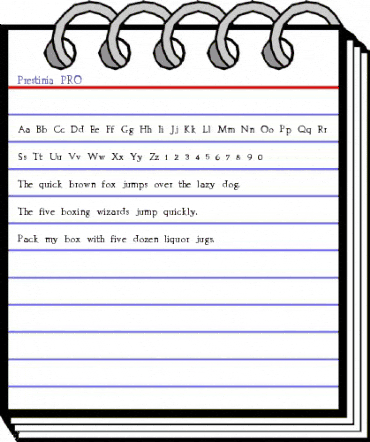 Prestinia PRO Regular animated font preview