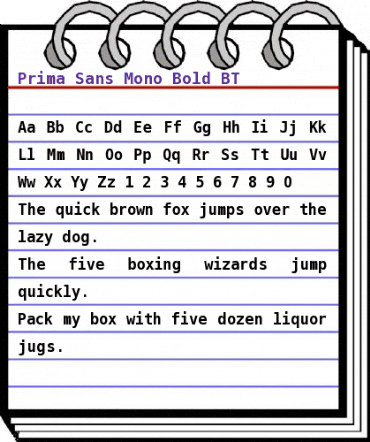 PrimaSansMono BT Bold animated font preview