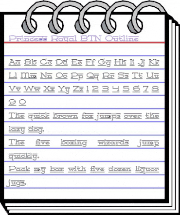 Princess Royal BTN Outline Regular animated font preview
