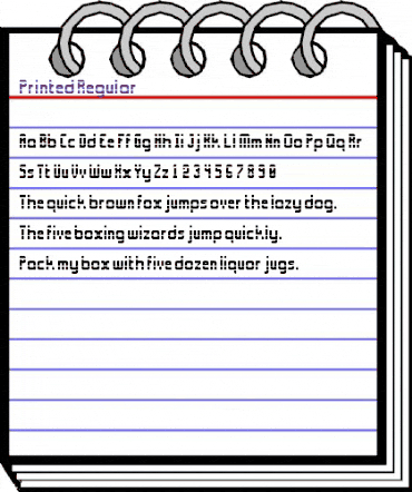 Printed Regular animated font preview Printed Regular animated font preview