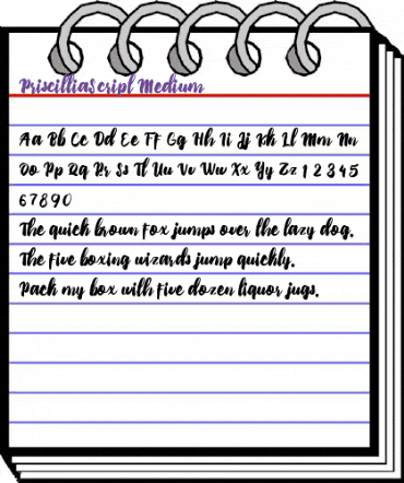 Priscillia Script Medium animated font preview Priscillia Script Medium animated font preview