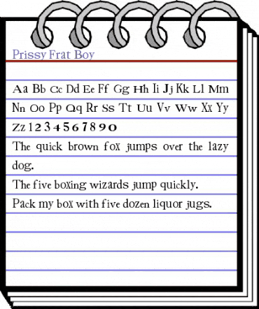Prissy Frat Boy Regular animated font preview