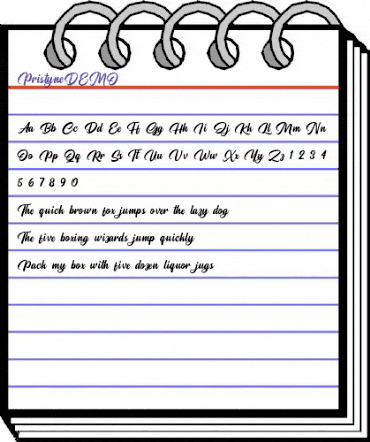 Pristyne DEMO Regular animated font preview