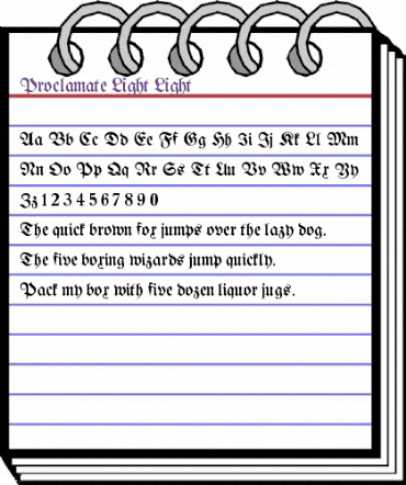 Proclamate Light Light animated font preview Proclamate Light Light animated font preview