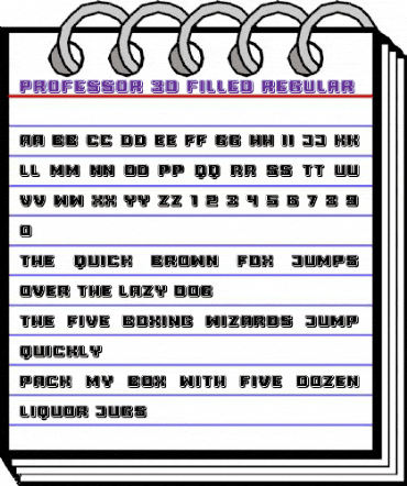 Professor 3D Filled Regular animated font preview