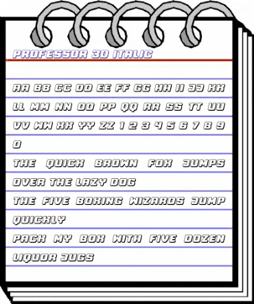 Professor 3D Italic animated font preview