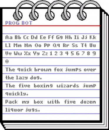 PROG.BOT Regular animated font preview