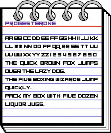 Progesterone Regular animated font preview