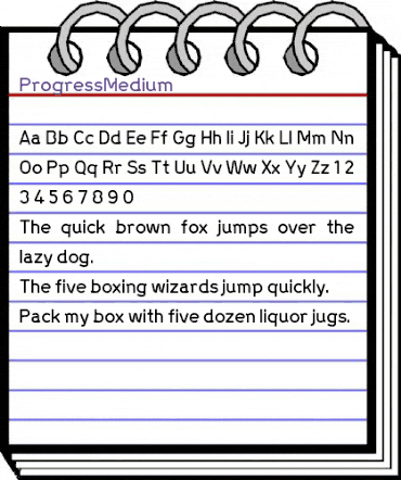 ProgressMedium Regular animated font preview