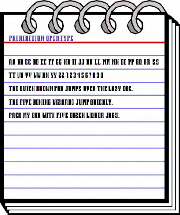 Prohibition Regular animated font preview
