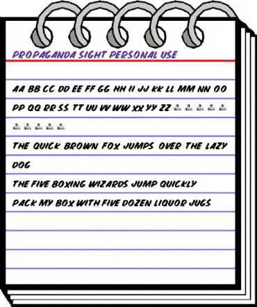 PROPAGANDA SIGHT PERSONAL USE Regular animated font preview PROPAGANDA SIGHT PERSONAL USE Regular animated font preview