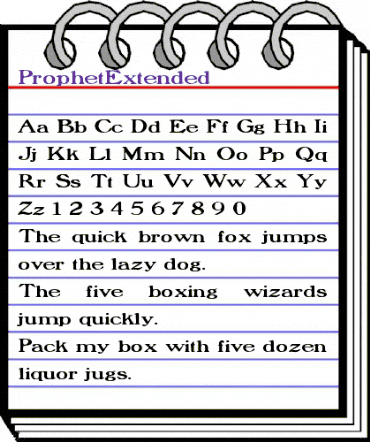 ProphetExtended Regular animated font preview