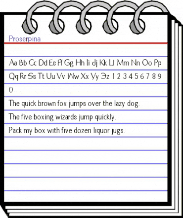 Proserpina Regular animated font preview