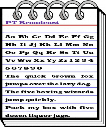 PT Broadcast Normal animated font preview