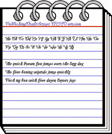 Publishing Draft Script DEMO ve Regular animated font preview