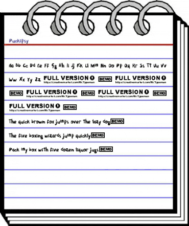 Puckipsy Regular animated font preview