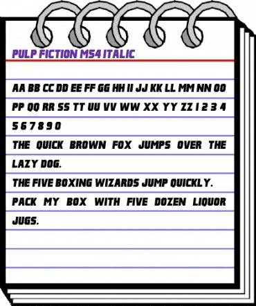 Pulp Fiction M54 Italic animated font preview