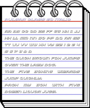 Pulsar Class 3D Italic Italic animated font preview