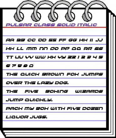 Pulsar Class Solid Italic Italic animated font preview Pulsar Class Solid Italic Italic animated font preview