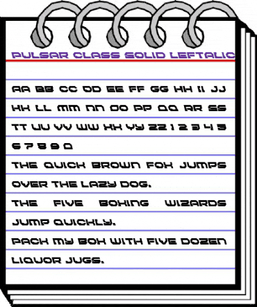 Pulsar Class Solid Leftalic Italic animated font preview