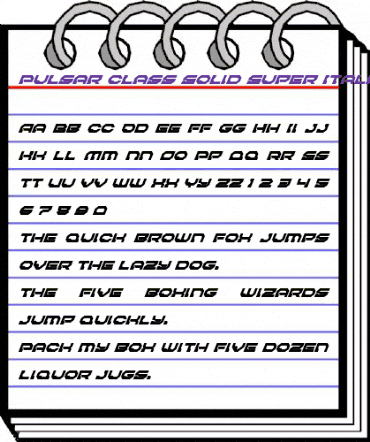 Pulsar Class Solid Super-Italic Italic animated font preview Pulsar Class Solid Super-Italic Italic animated font preview