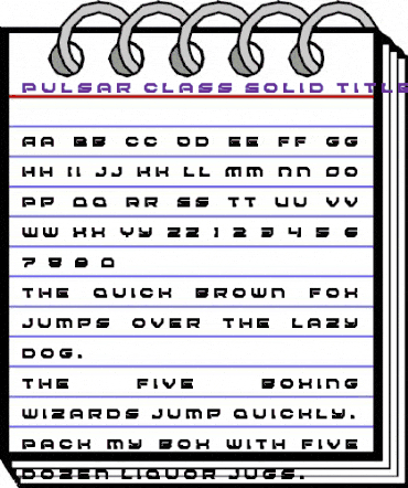 Pulsar Class Solid Title Regular animated font preview