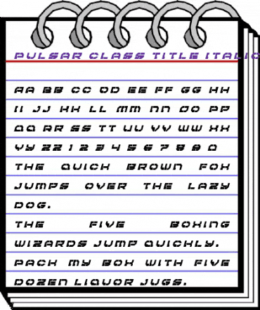 Pulsar Class Title Italic Italic animated font preview