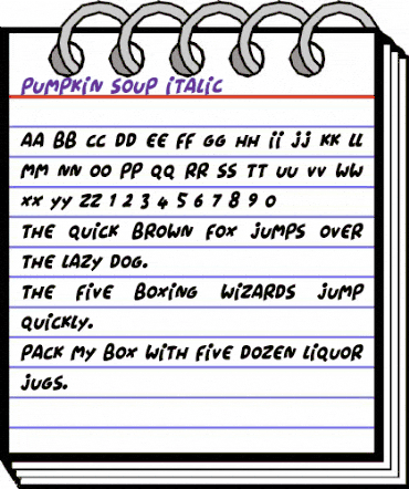 Pumpkin Soup Italic animated font preview