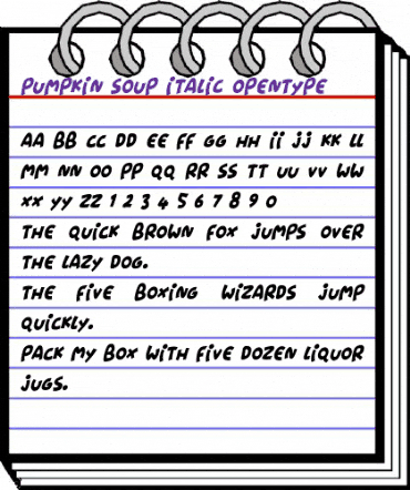 Pumpkin Soup Italic animated font preview