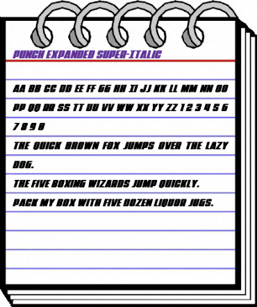 Punch Expanded Super-Italic Regular animated font preview