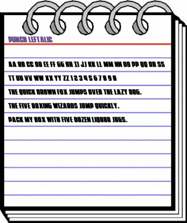 Punch Leftalic Regular animated font preview