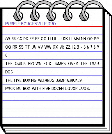 Purple Bougenville Duo Regular animated font preview