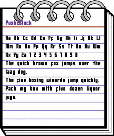 Push2Black Regular animated font preview