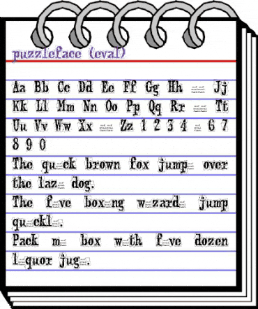 puzzleface (eval) Regular animated font preview