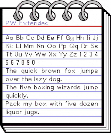 PW Extended Regular animated font preview